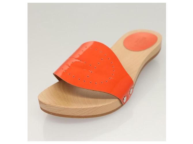 Hermès HERMES Sandalen Lackleder Orange Auth 126351 - Ansicht 17