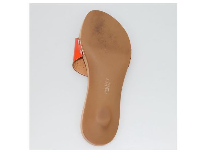 Hermès HERMES Sandalen Lackleder Orange Auth 126351 - Ansicht 23