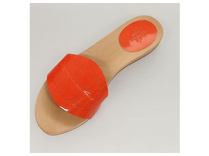 Hermès HERMES Sandalen Lackleder Orange Auth 126351 - Ansicht 6