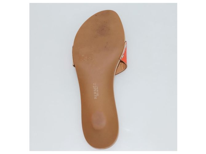 Hermès HERMES Sandalen Lackleder Orange Auth 126351 - Ansicht 8
