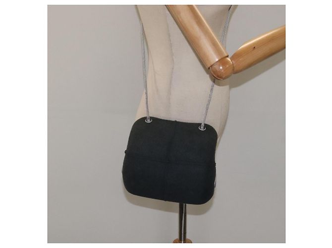 CHANEL Borsa a Spalla Hip in Cotone Grigio CC Auth bs26216 Marrone - vista 23