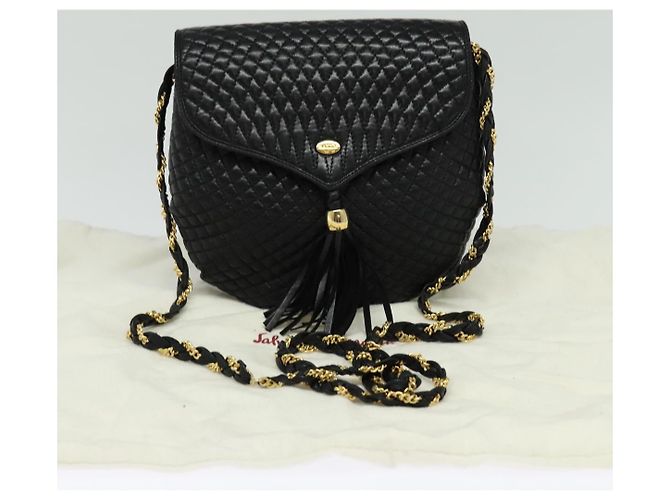 Borsa a spalla BALLY in pelle nera e oro Auth BA2569 Nero D'oro - vista 12