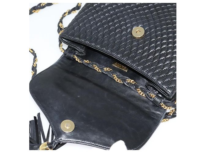 Borsa a spalla BALLY in pelle nera e oro Auth BA2569 Nero D'oro - vista 19
