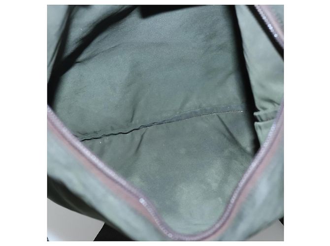 PRADA Schultertasche Nylon Khaki Silber Authentisch bs26349 - Ansicht 11