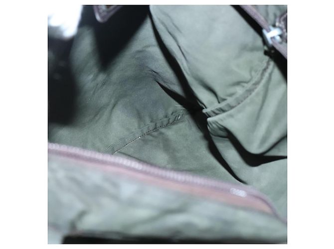 PRADA Schultertasche Nylon Khaki Silber Authentisch bs26349 - Ansicht 19