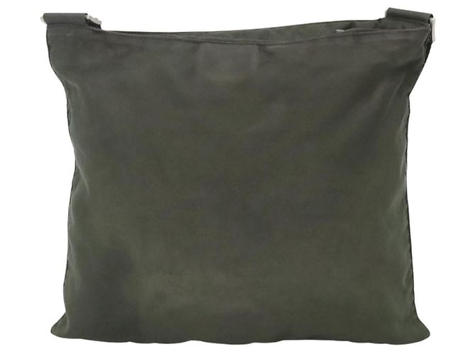 PRADA Schultertasche Nylon Khaki Silber Authentisch bs26349 - Ansicht 2