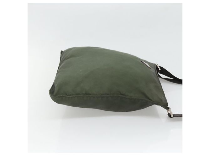 PRADA Schultertasche Nylon Khaki Silber Authentisch bs26349 - Ansicht 3