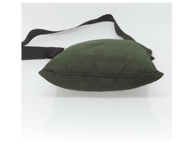 PRADA Schultertasche Nylon Khaki Silber Authentisch bs26349 - Ansicht 5