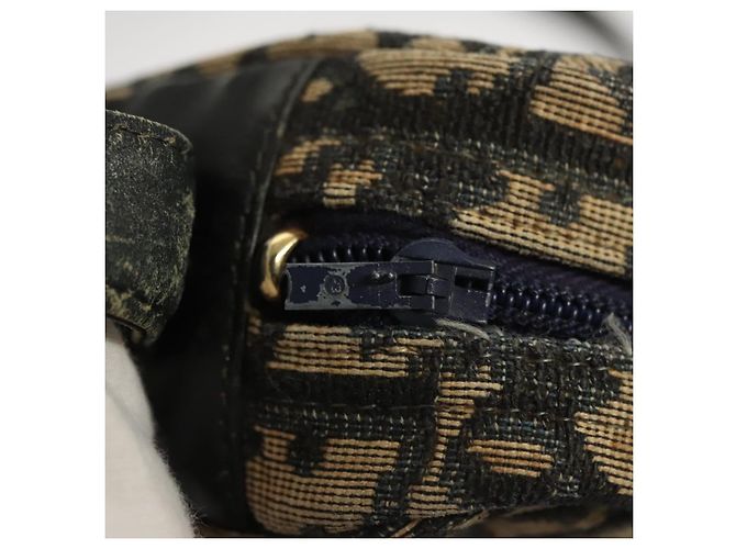 Borsa a spalla in tela Trotter Christian Dior blu navy oro Auth BA2614 D'oro - vista 10