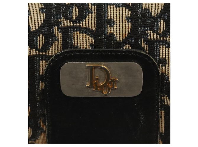 Borsa a spalla in tela Trotter Christian Dior blu navy oro Auth BA2614 D'oro - vista 17