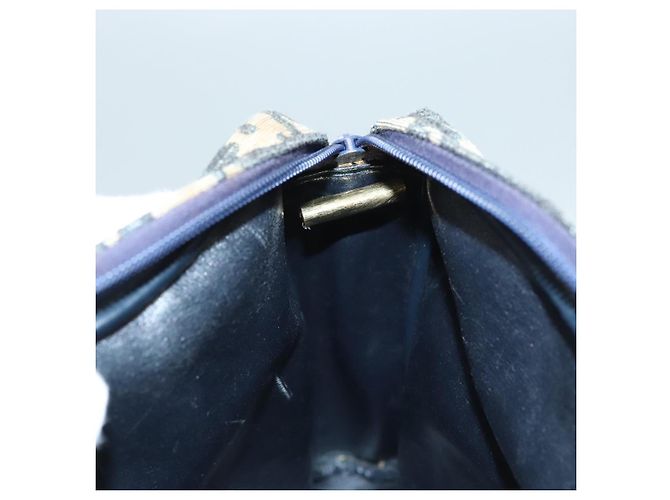 Borsa a spalla in tela Trotter Christian Dior blu navy oro Auth BA2614 D'oro - vista 18