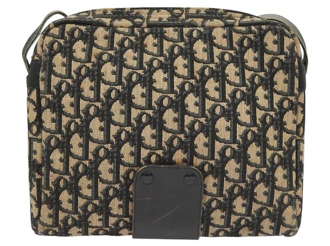 Borsa a spalla in tela Trotter Christian Dior blu navy oro Auth BA2614 D'oro - vista 2