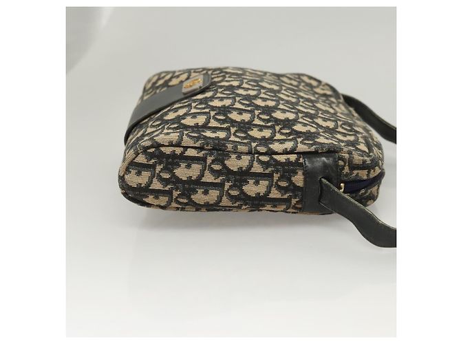 Borsa a spalla in tela Trotter Christian Dior blu navy oro Auth BA2614 D'oro - vista 3