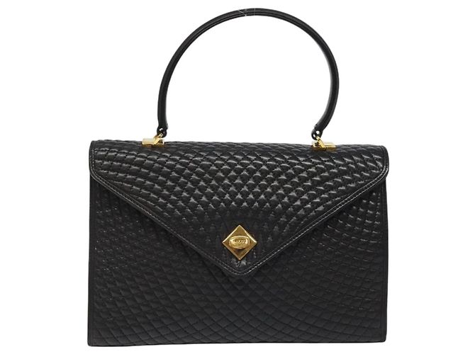 Borsa a mano BALLY in pelle nera e oro Auth gh201 Nero D'oro - vista 13