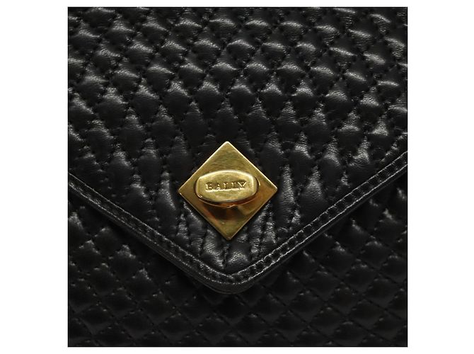 Borsa a mano BALLY in pelle nera e oro Auth gh201 Nero D'oro - vista 17