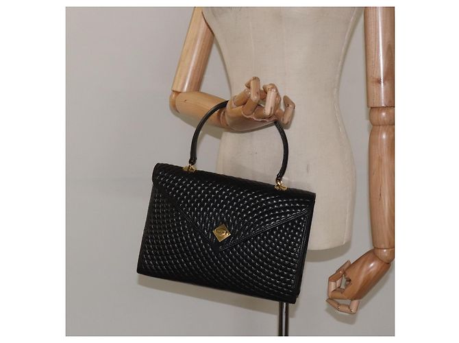 Borsa a mano BALLY in pelle nera e oro Auth gh201 Nero D'oro - vista 21