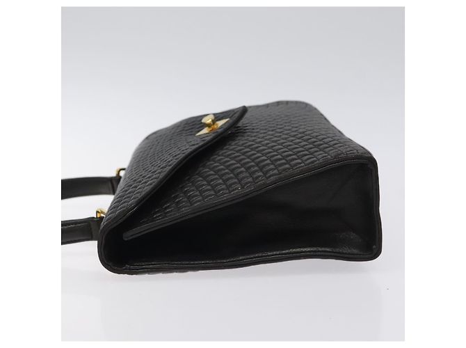 Borsa a mano BALLY in pelle nera e oro Auth gh201 Nero D'oro - vista 4