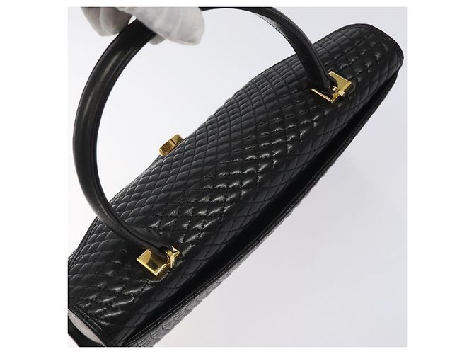 Borsa a mano BALLY in pelle nera e oro Auth gh201 Nero D'oro - vista 6