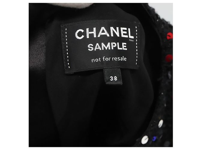 CHANEL Camicia One Piece Tweed Nero CC Auth 126348M - vista 10