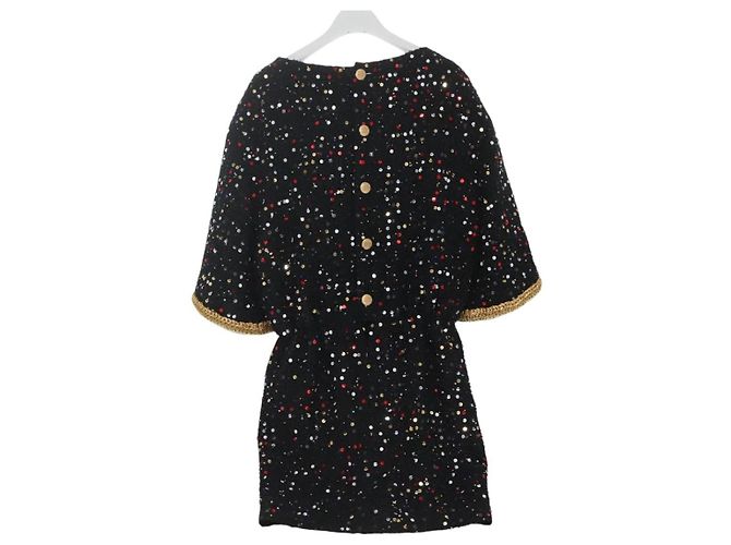 CHANEL Camicia One Piece Tweed Nero CC Auth 126348M - vista 2