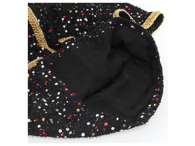 CHANEL Camicia One Piece Tweed Nero CC Auth 126348M - vista 8