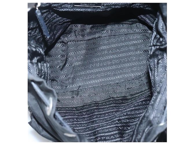 PRADA Borsa a Spalla in Nylon Nero Argento Autentica 125573 - vista 11