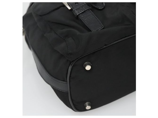 PRADA Borsa a Spalla in Nylon Nero Argento Autentica 125573 - vista 14