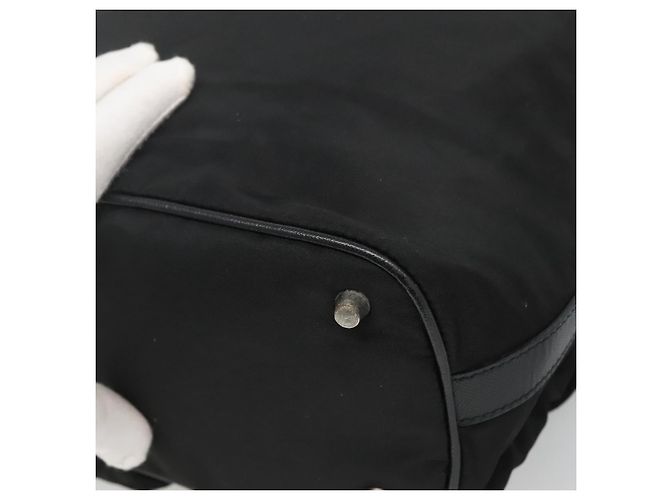 PRADA Borsa a Spalla in Nylon Nero Argento Autentica 125573 - vista 15