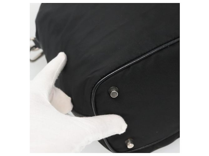 PRADA Borsa a Spalla in Nylon Nero Argento Autentica 125573 - vista 16