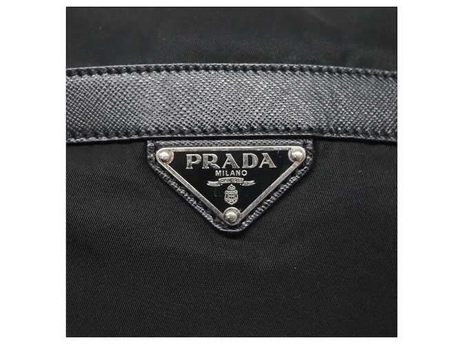 PRADA Borsa a Spalla in Nylon Nero Argento Autentica 125573 - vista 17