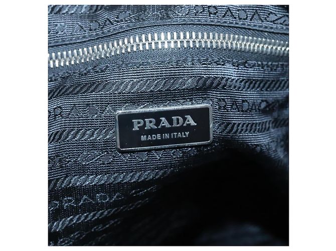 PRADA Borsa a Spalla in Nylon Nero Argento Autentica 125573 - vista 18
