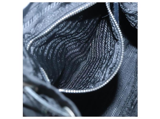 PRADA Borsa a Spalla in Nylon Nero Argento Autentica 125573 - vista 21