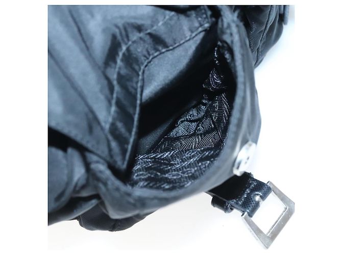 PRADA Borsa a Spalla in Nylon Nero Argento Autentica 125573 - vista 22