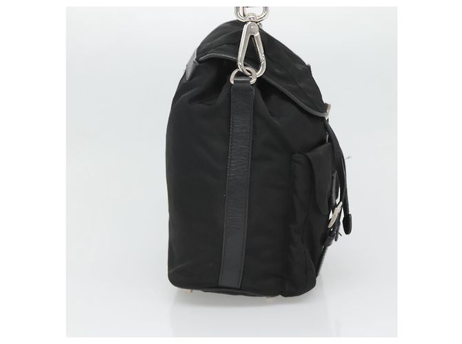 PRADA Borsa a Spalla in Nylon Nero Argento Autentica 125573 - vista 3