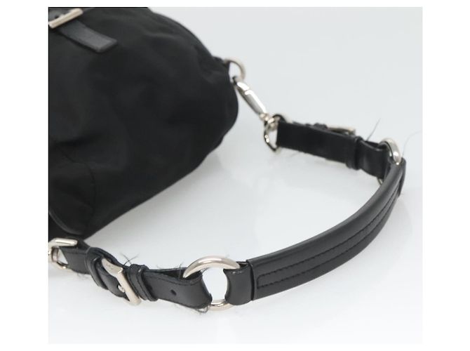 PRADA Borsa a Spalla in Nylon Nero Argento Autentica 125573 - vista 7