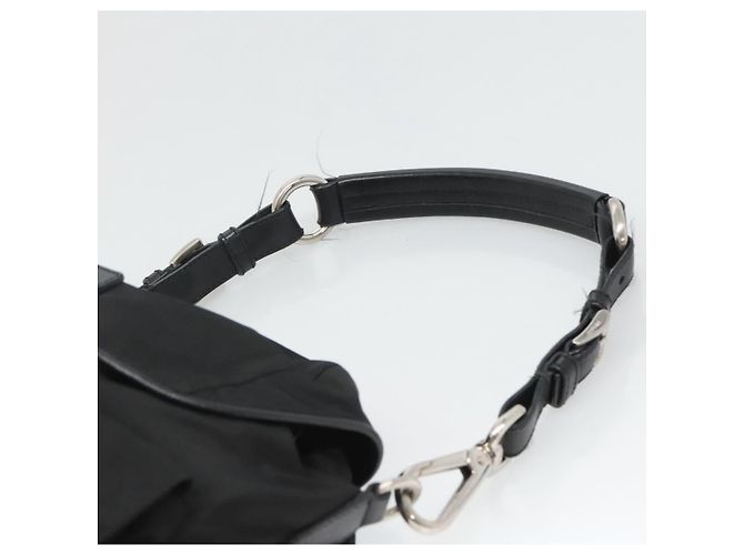 PRADA Borsa a Spalla in Nylon Nero Argento Autentica 125573 - vista 8