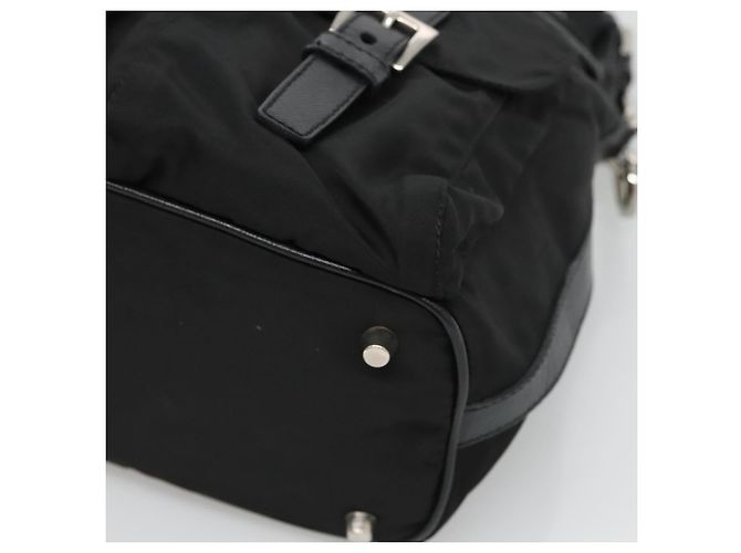 PRADA Borsa a Spalla in Nylon Nero Argento Autentica 125573 - vista 9