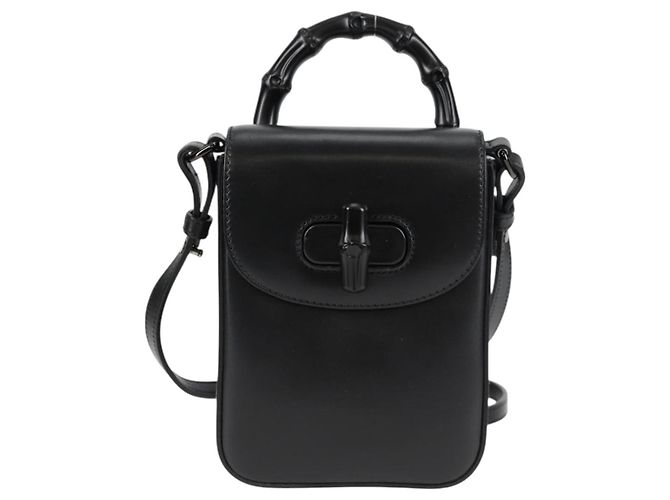 Borsa a mano GUCCI in pelle 2 vie nera 702106 Auth 118849M Nero - vista 13