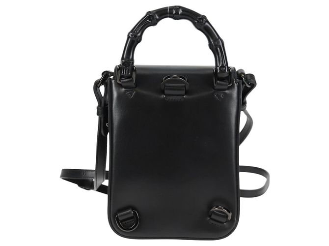 Borsa a mano GUCCI in pelle 2 vie nera 702106 Auth 118849M Nero - vista 2
