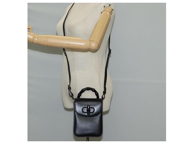 Borsa a mano GUCCI in pelle 2 vie nera 702106 Auth 118849M Nero - vista 25