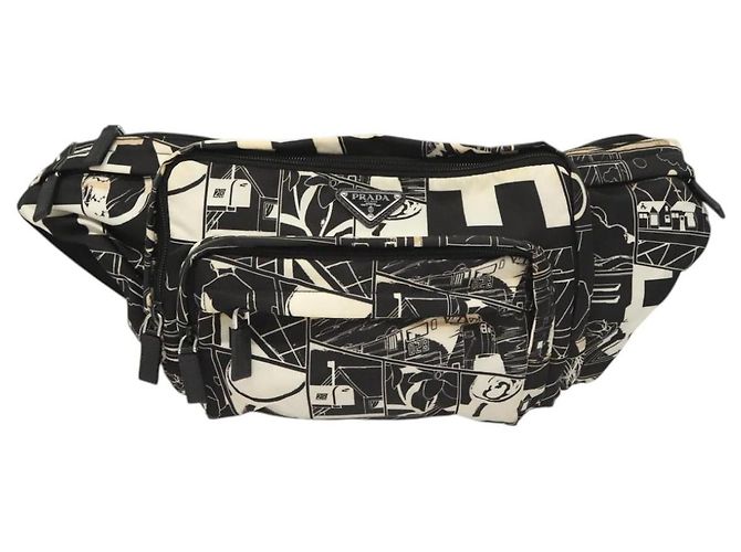 PRADA Bolso de Hombro de Nylon Negro Plata Auténtico 125913 - vista 13