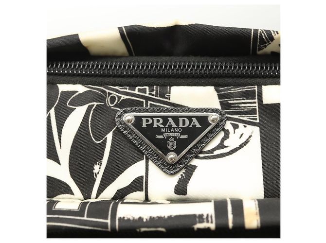 PRADA Bolso de Hombro de Nylon Negro Plata Auténtico 125913 - vista 17