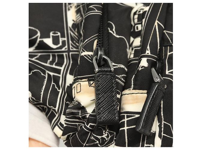PRADA Bolso de Hombro de Nylon Negro Plata Auténtico 125913 - vista 20