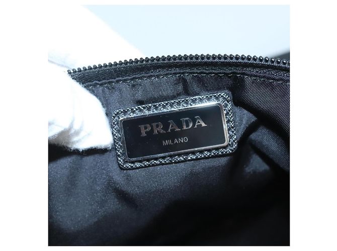 PRADA Bolso de Hombro de Nylon Negro Plata Auténtico 125913 - vista 22