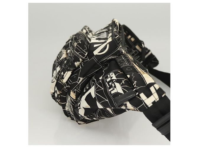 PRADA Bolso de Hombro de Nylon Negro Plata Auténtico 125913 - vista 3