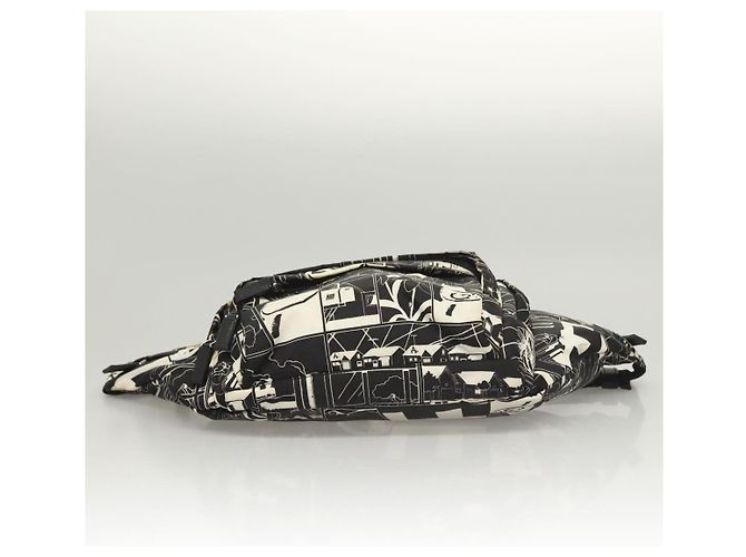 PRADA Bolso de Hombro de Nylon Negro Plata Auténtico 125913 - vista 5