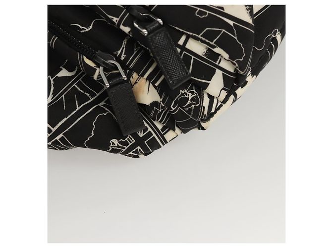 PRADA Bolso de Hombro de Nylon Negro Plata Auténtico 125913 - vista 9