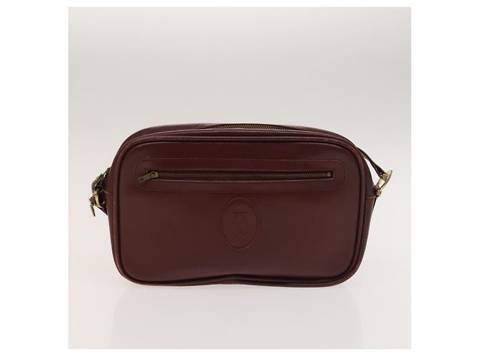 Borsa Gianni Versace Cartier in nylon e pelle 2 pezzi Bordeaux Beige Auth ar13582 - vista 10