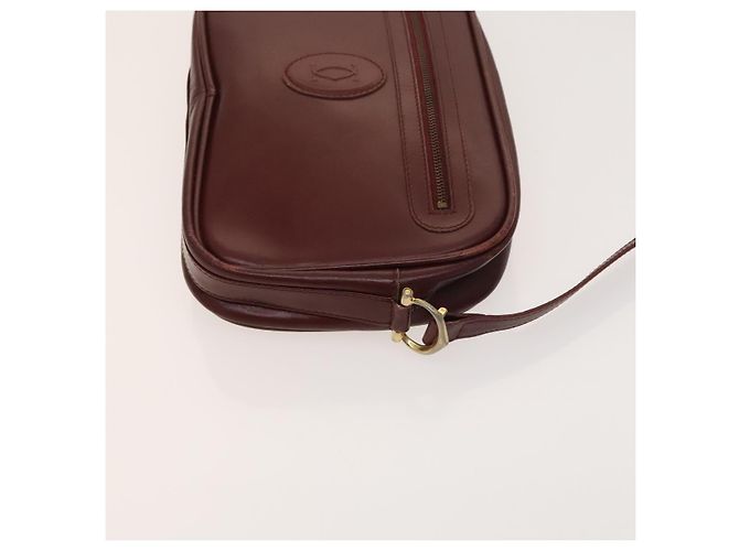 Borsa Gianni Versace Cartier in nylon e pelle 2 pezzi Bordeaux Beige Auth ar13582 - vista 12