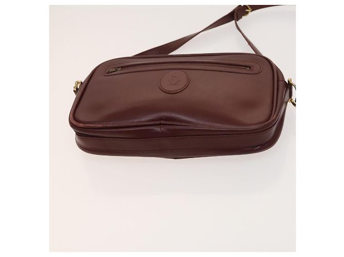 Borsa Gianni Versace Cartier in nylon e pelle 2 pezzi Bordeaux Beige Auth ar13582 - vista 15